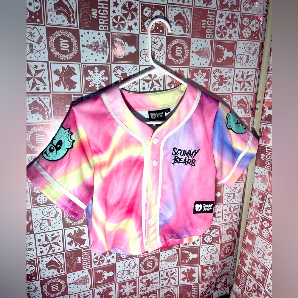 🦄Scummy Bears Melted Dreams Crop Baseball Jersey